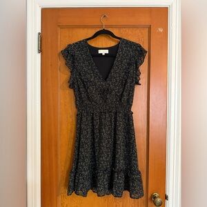 Pinch Black Floral Ruffle Mini Dress Size Medium